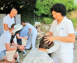 corporate event with massage french riviera