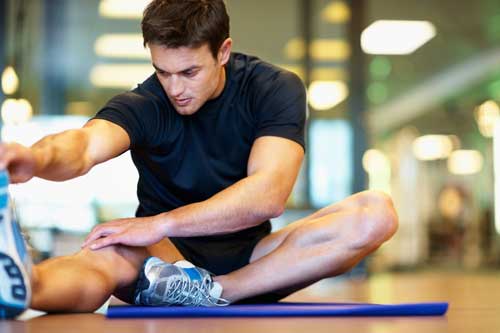 man-stretching